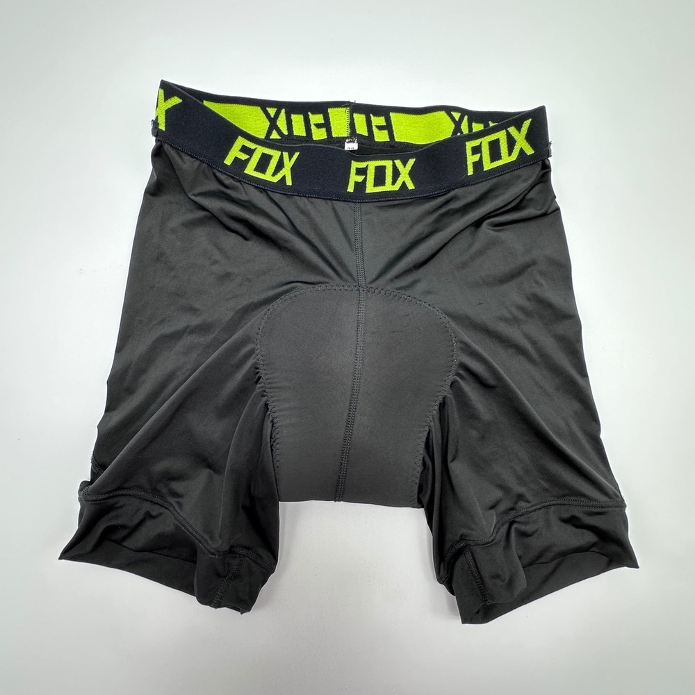 Fox Racing Mens Padded Cycling Liner Shorts Black Lime Green Size‎ 32 MTB Biker
